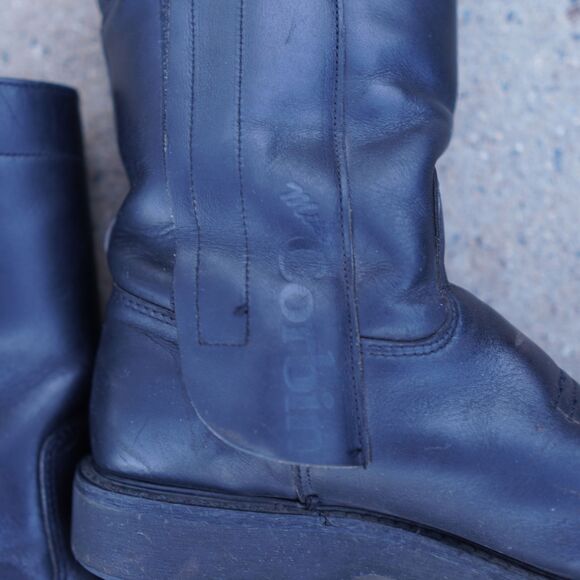 Vintage Corbin Moto Boots Black Leather USA Made Biker Riding 7.5 Workwear Biker